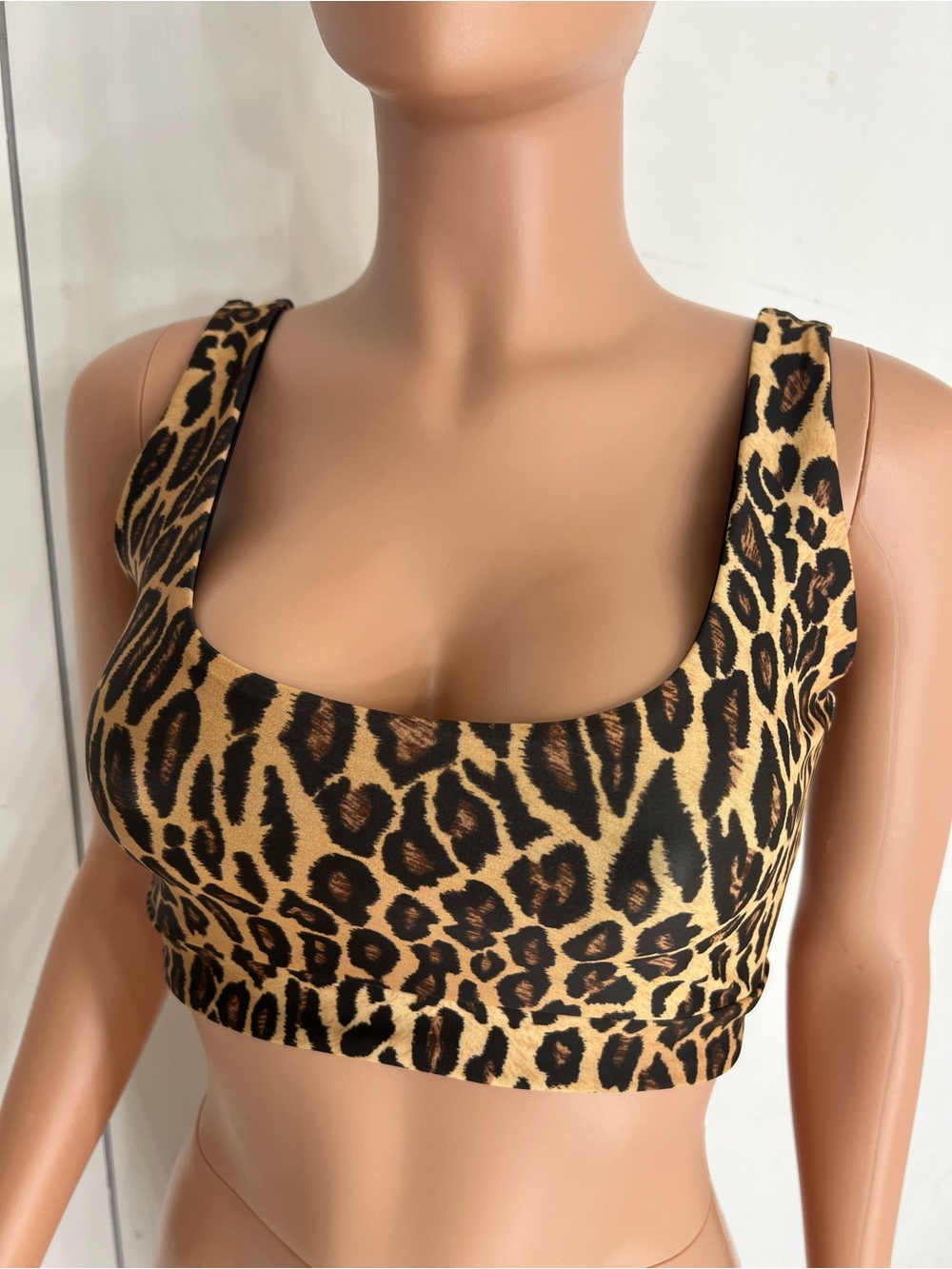 Cheetah Leopard Print Sports Bra Swim Tank Top- HandMade in USA - Picture 6 of 10